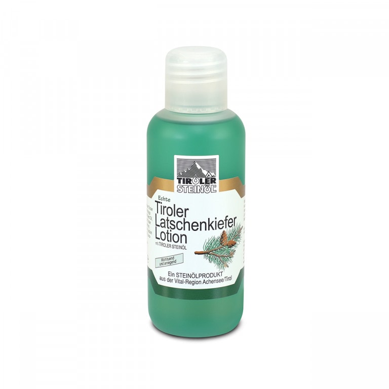 Tiroler Latschenkiefer Lotion in grüner Flasche