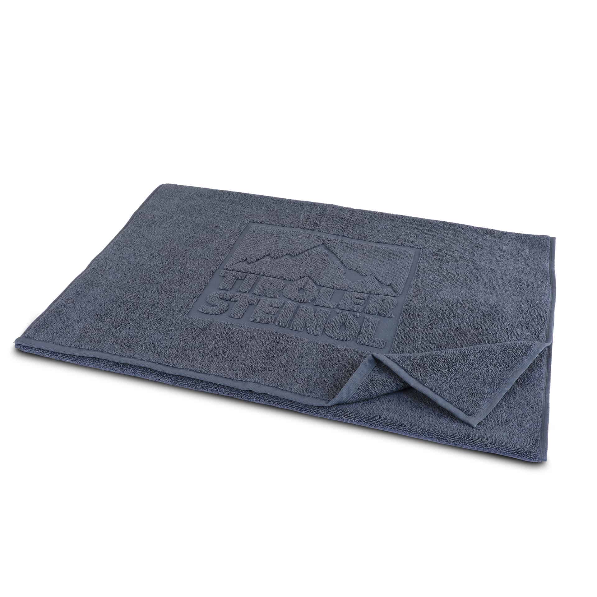 Dunkelgraues Handtuch mit Logo