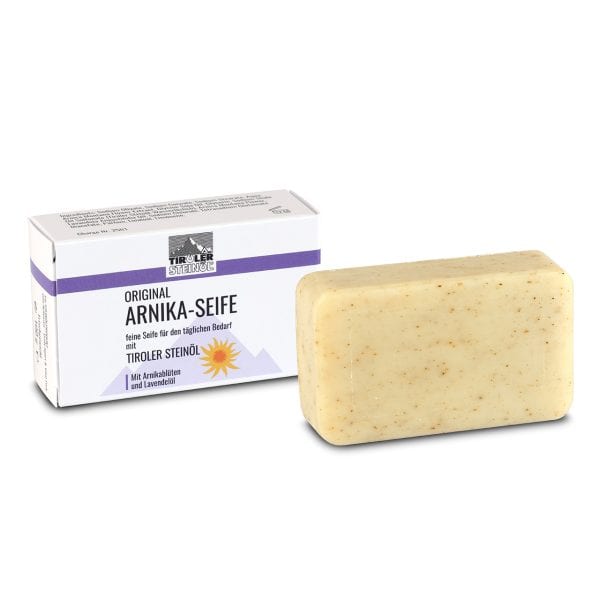 arnika seife mit tiroler steinÖl 100g hp Arnika-Seife mit Tiroler Steinöl.